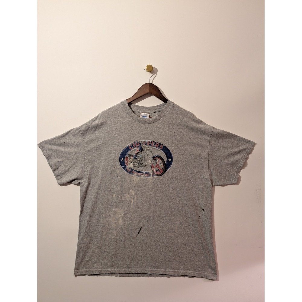 Tennessee River Choppers Tee Mens 2XL Gray Fair Distressed Motorcycle Biker SEO